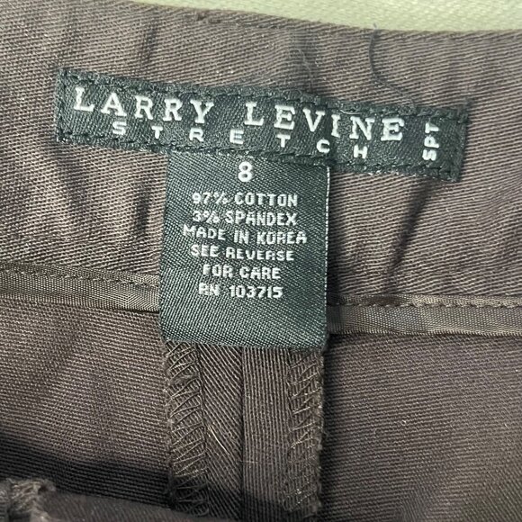 NWT Larry Levine Capris Women's 8 Chocolate Stretch Mid Rise City Comfort Career - Picture 4 of 15